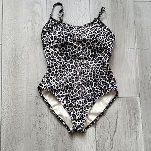 Leopard print Aqua Green one piece swimsuit